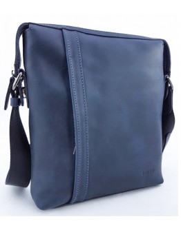 Синяя большая сумка на плечо из винтажной кожи VATTO MK79 KR600