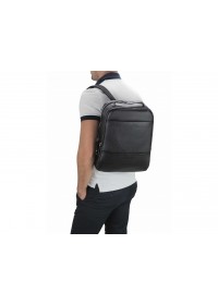 Черный рюкзак кожаный черный SM8-183A