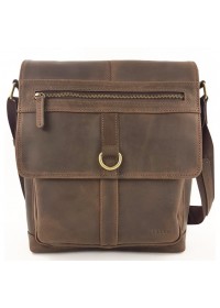 Большая коричневая кожаная винтажная сумка VATTO MK89 KR450