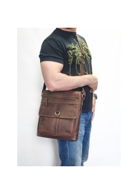 Большая коричневая кожаная винтажная сумка VATTO MK89 KR450