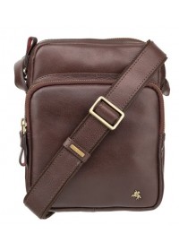 Коричневая кожаная небольшая плечевая сумка Visconti ML40 Riley (Brown)