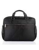 Фотография Черная кожаная деловая мужская сумка Newery N0021GA