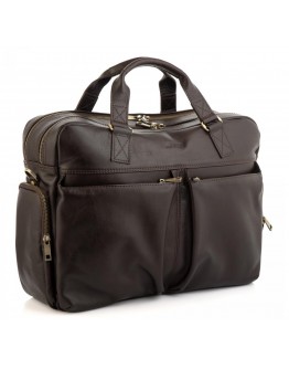 Коричневая деловая кожаная сумка - портфель Newery N0021GC