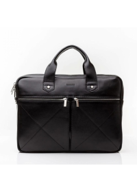 Кожаная мужская черная деловая сумка Newery N012GA