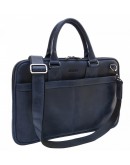 Фотография Синяя тонкая кожаная винтажная сумка Newery N1002KB