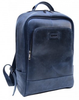 Синий рюкзак из натуральной винтажной кожи Newery N1003KB