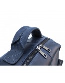 Фотография Синий рюкзак из натуральной винтажной кожи Newery N1003KB