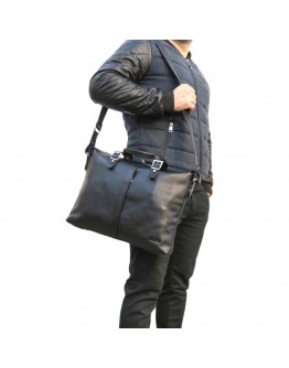 Кожаная черная мужская деловая кожаная сумка Newery N1004GA