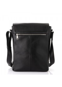 Большая черная кожаная сумка на плечо формата А4 Newery N1062GA