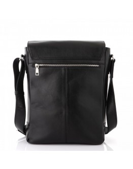 Большая черная кожаная сумка на плечо формата А4 Newery N1062GA