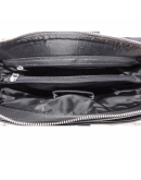 Фотография Большая черная кожаная сумка на плечо формата А4 Newery N1062GA