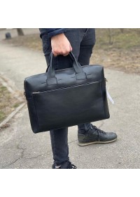 Черная кожаная мужская сумка для ноута и документов NEWERY N1930GA