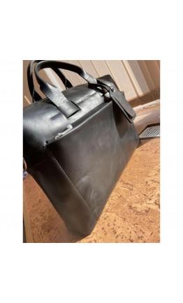 Черная мужская кожаная деловая сумка Newery N1930NA
