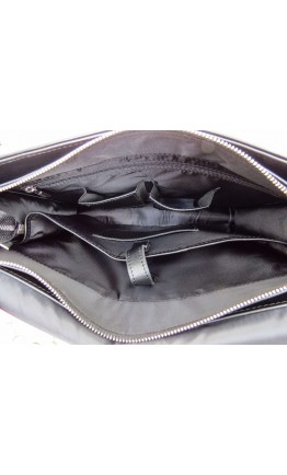 Черная мужская кожаная сумка на плечо Newery N1990GA