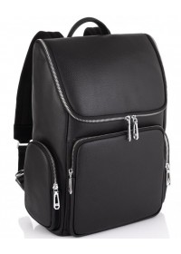 Мужской черный кожаный рюкзак Tiding Bag N2-191228-3A