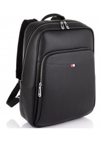 Рюкзак кожаный мужской черный Tiding Bag N2-191229-3A