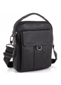 Необычная черная кожаная сумка - барсетка Tiding Bag N2-8013A