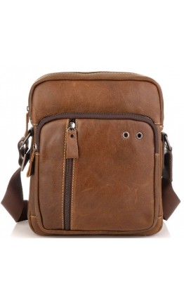 Кожаная коричневая мужская сумка на плечо Tiding Bag N2-9003B