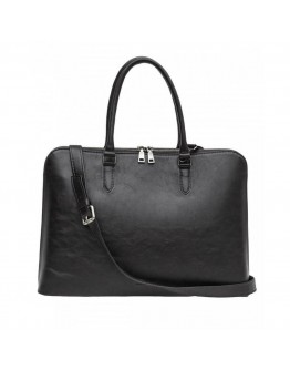 Женская кожаная черная сумка для ноутбука Newery N2022GA