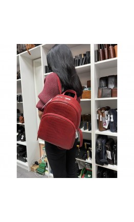 Женский рюкзак из натуральной кожи красного цвета Newery N3061CRR