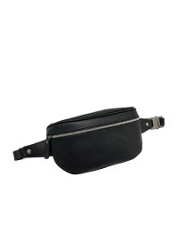 Черная винтажная кожаная сумка на пояс Newery N40298KA
