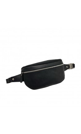 Черная винтажная кожаная сумка на пояс Newery N40298KA