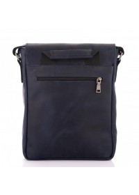Синяя вместительная кожаная сумка на плечо Newery N4380KB