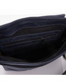 Фотография Синяя вместительная кожаная сумка на плечо Newery N4380KB