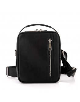 Кожаная мужская черная сумка на плечо, барсетка Newery N5014GA