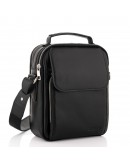 Фотография Кожаная мужская черная сумка на плечо, барсетка Newery N6010GA