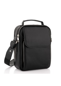 Кожаная мужская черная сумка на плечо, барсетка Newery N6010GA