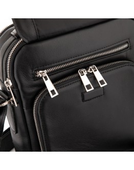 Кожаная мужская черная сумка на плечо, барсетка Newery N6010GA