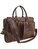 Фотография Коричневая кожаная деловая винтажная сумка Newery N6516KC