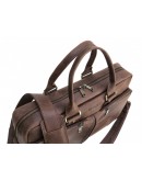 Фотография Коричневая кожаная деловая винтажная сумка Newery N6516KC