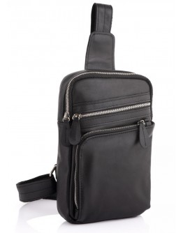 Мужская сумка на плечо - слинг черная NEWERY N6896GA