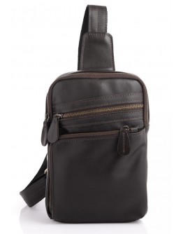 Мужская сумка на плечо - слинг коричневая Newery N6896GC