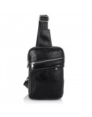 Фотография Мужская сумка на плечо - слинг черная NEWERY N6896GA