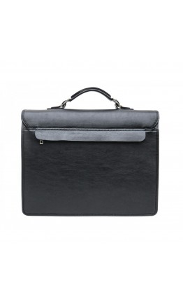 Черный мужской кожаный солидный рюкзак Newery N7164GA