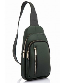Зеленый кожаный мужской слинг Newery N9012GRA