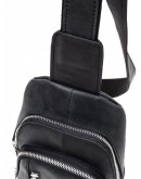 Фотография Черный винтажный кожаный мужской слинг Newery N9012KGA