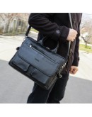 Фотография Кожаный черный мужской портфель Newery N9523GA