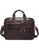 Фотография Темно-коричневая кожаная мужская сумка для командировок 77093C