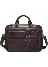 Темно-коричневая кожаная мужская сумка для командировок 77093C