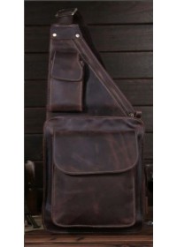 Винтажная коричневая мужская сумка на плечо - слинг Bexhill bx1089