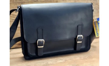 Кожаная черная сумка формата А4 7114-SGE
