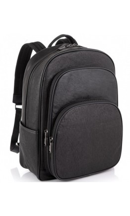 Черный кожаный вместительный рюкзак NM11-166A