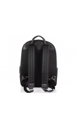 Черный кожаный вместительный рюкзак NM11-166A