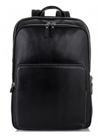Рюкзак черный мужской кожаный Tiding Bag NM11-184A
