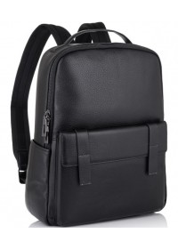 Рюкзак деловой кожаный черный Tiding Bag NM11-7537A