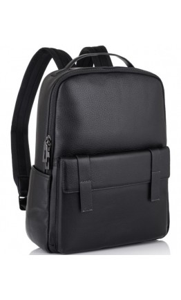 Рюкзак деловой кожаный черный Tiding Bag NM11-7537A